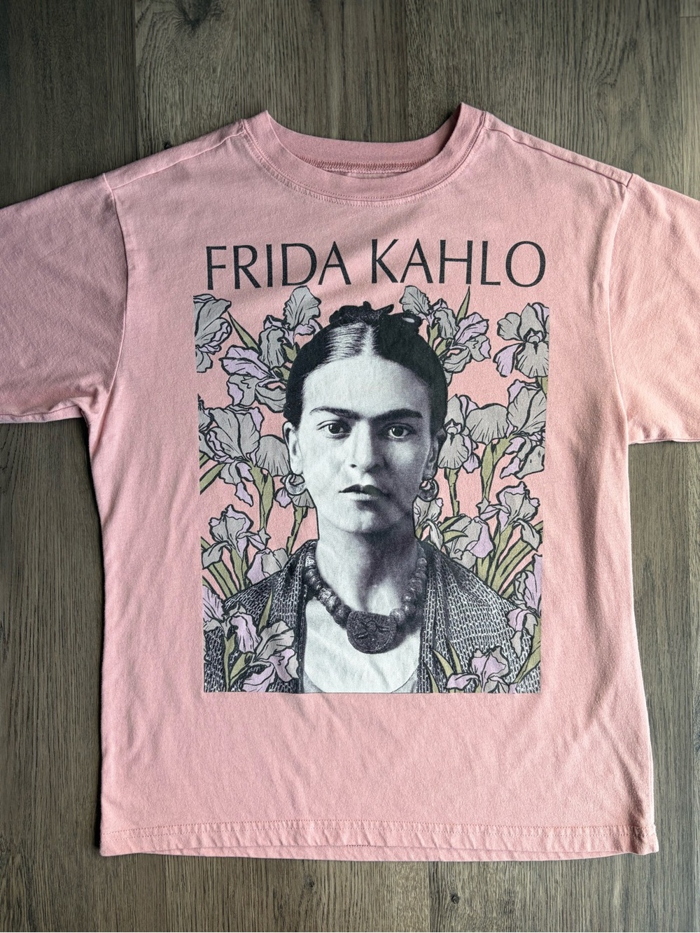 Frida Kahlo Lilies Oversized Pink Tee Sz.XS